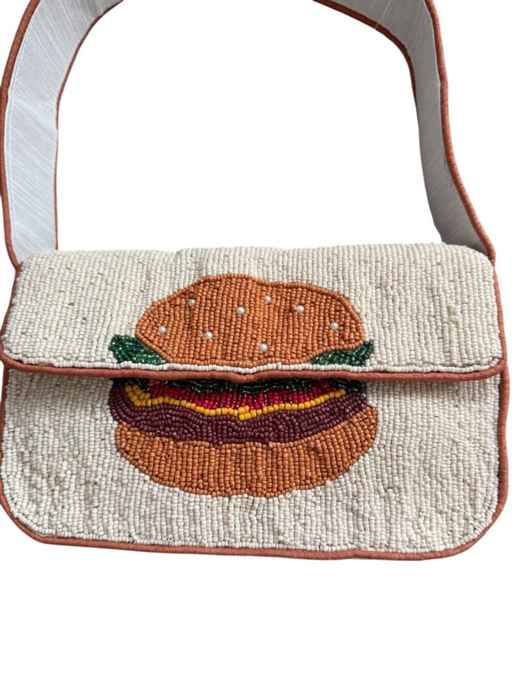 THE CHEESEBURGER Beaded Shoulder Bag NEW NWOT - Picture 2 of 9